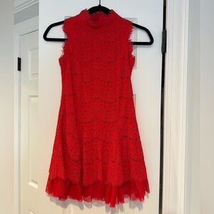 Rare Editions Vibrant Red Lace Dress
